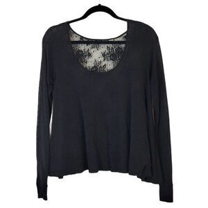 Planet Blue Life Shirt Barebelly Black Lace Womens Size S Flawed